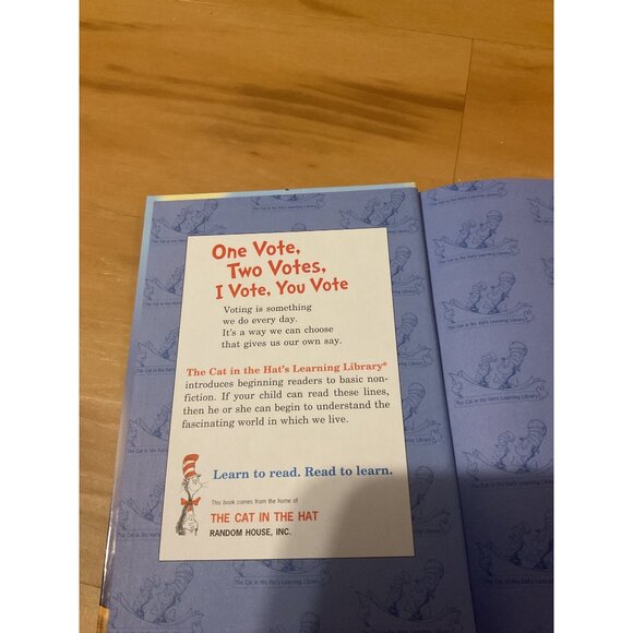 One Vote Two Votes I Vote You Vote By Bonnie Worth Childrens Book 2016 Dr Seuss - Picture 3 of 3